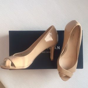 Cole Haan Lena Open Toe Pump (Nude) In Box